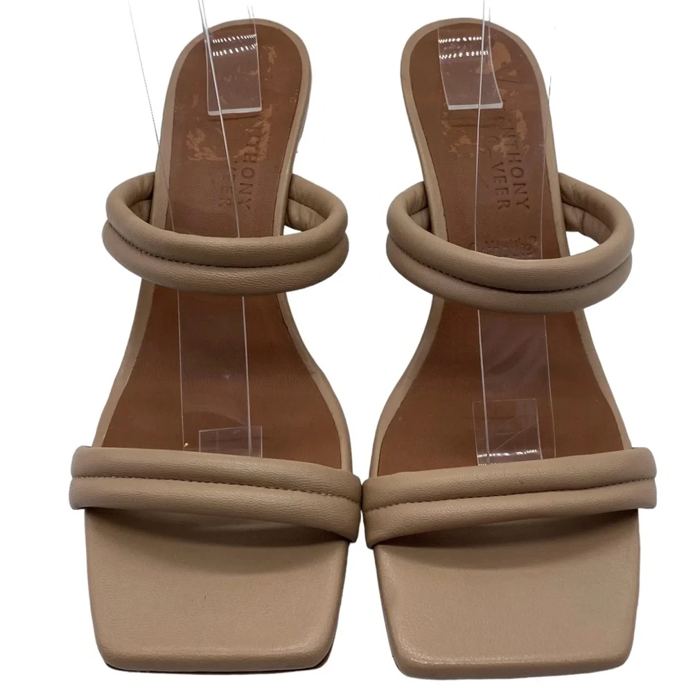 Her by Anthony Veer Sandals Brown Leather Feminine Heels Comfort Strappy Sz 8.5 - Picture 3 of 9